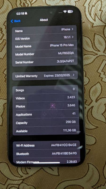 iPhone 15 pro max 256GB Factory unlocked 5