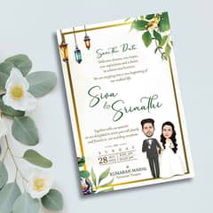 Customised Digital Cards, Wedding Cards, invitation Cards,Elegant Card