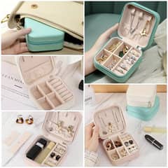 Mini leather jewellery box storage organiser