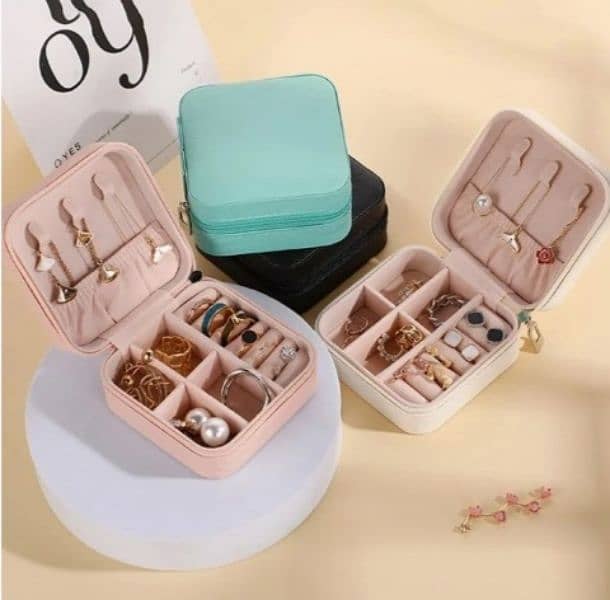 Mini leather jewellery box storage organiser 2