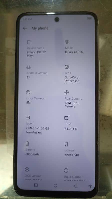 infinix hote 12 play 4/64 7