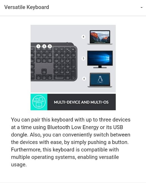 Logitech MX Keys Advanced Wireless Illuminated Keyboard 1