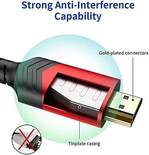 3 Meter JSAUX 4K@60Hz Mini DisplayPort to HDMI 2.0 Cable,, DTS-HD, 3D 19