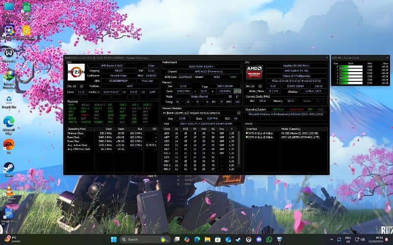 Ryzen 5 2600 + Asus A320 with Rx 580 gb nitro+ 10