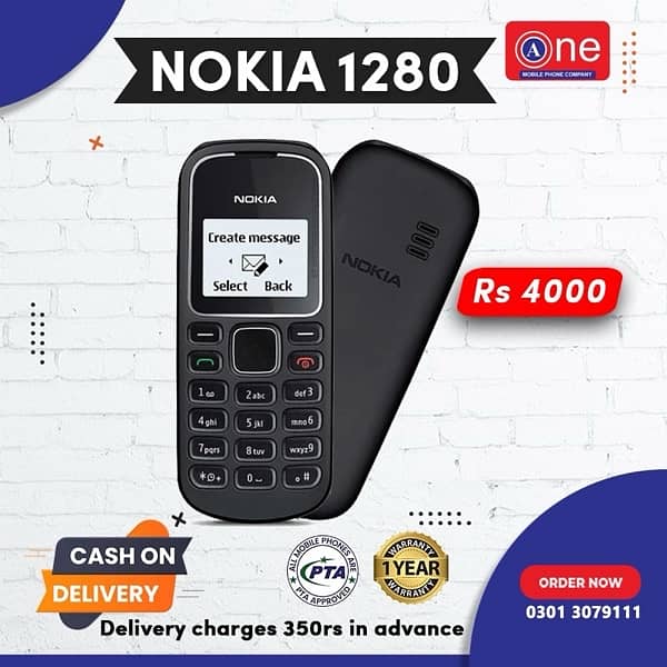 Nokia 1280 PTA approved brand new. 0