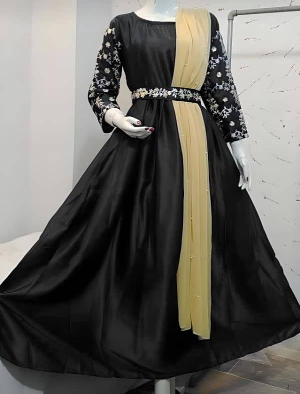 black shamoz silk embroidered maxi 1