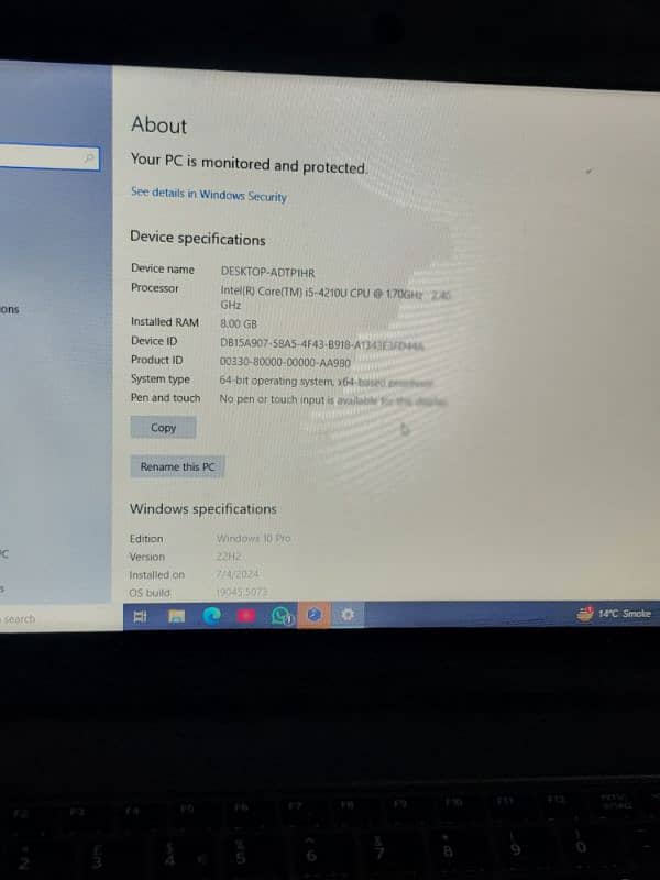 Lenovo laptop 4th gernation cor i5 1