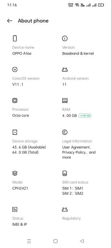 oppo A16e 4+1/64gb 3