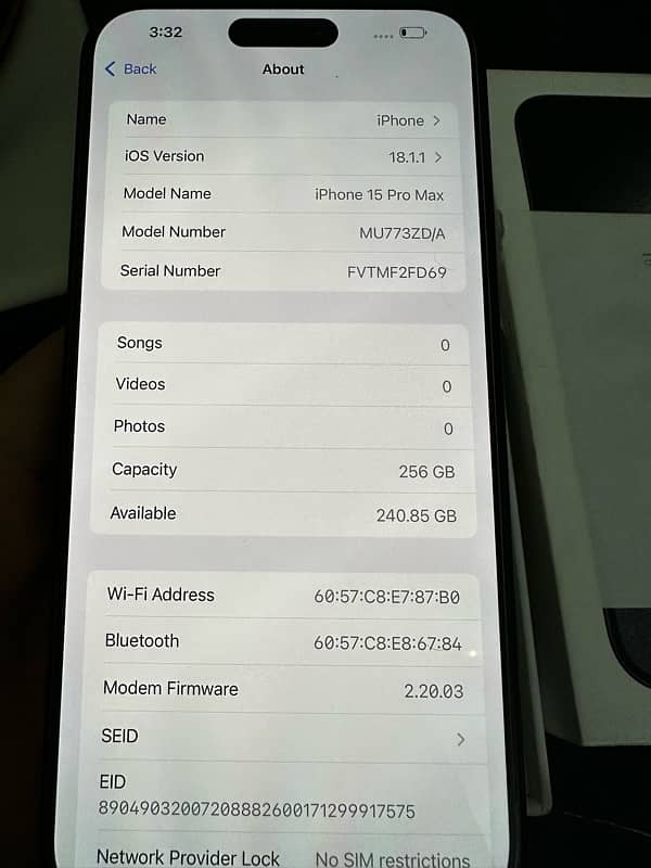 Iphone 15 pro max non pta 5