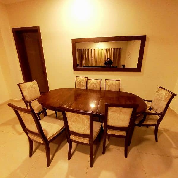 Dining table 8 seater with mirror and sofa pure sheesham wood 1