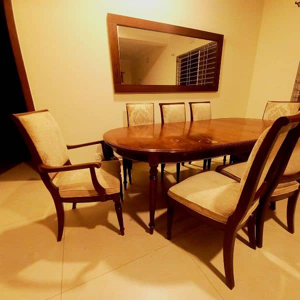 Dining table 8 seater with mirror and sofa pure sheesham wood 2