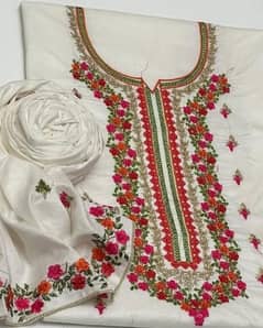 3pcs unstitched embroidered suit