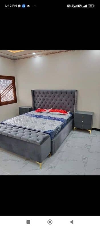 Bed/Double bed/single bed/king size bed/wood bed/poshish bed/Furnitur 1