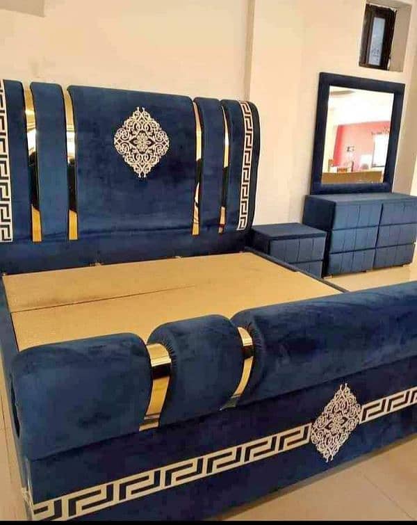 Bed/Double bed/single bed/king size bed/wood bed/poshish bed/Furnitur 4