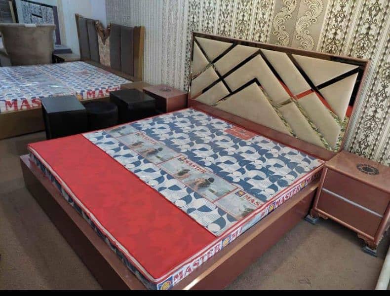 Bed/Double bed/single bed/king size bed/wood bed/poshish bed/Furnitur 19