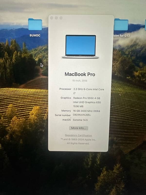 Mac book pro 2018 ( 15 inch ) 5