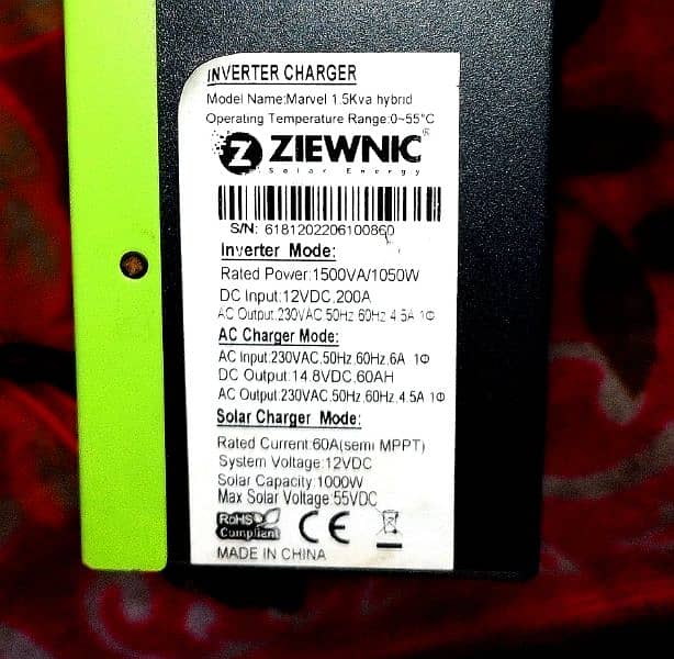 ziewnic 1.5kva hybrid exchange or sale 0