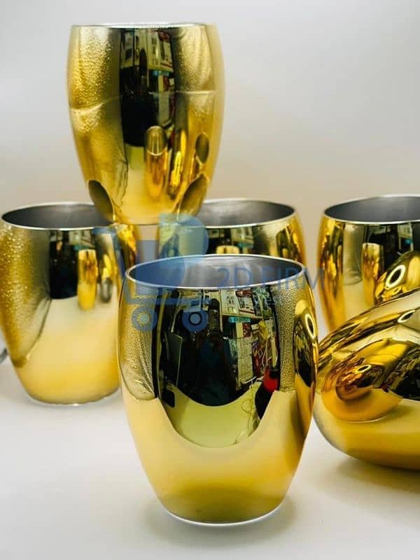 Gold Glass Drinkware 6pcs 0