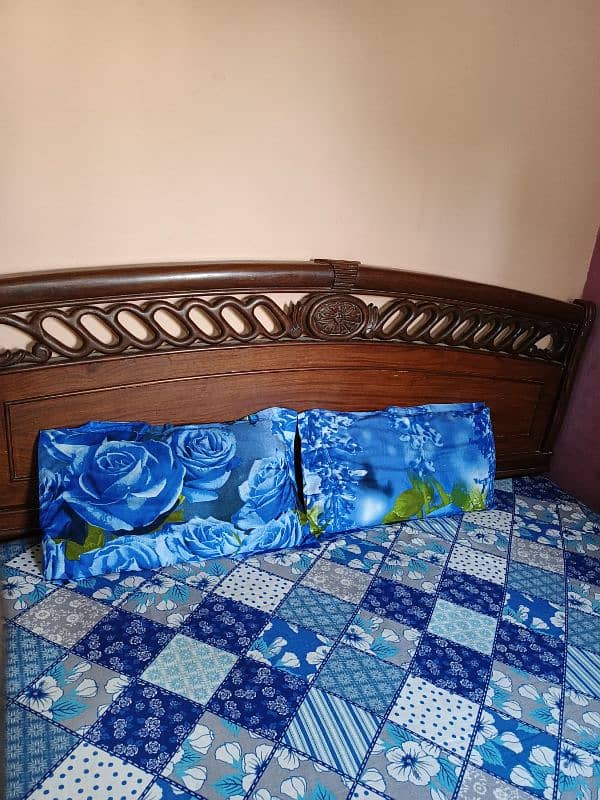 Double Bed For Sale with Mattress and side table 2