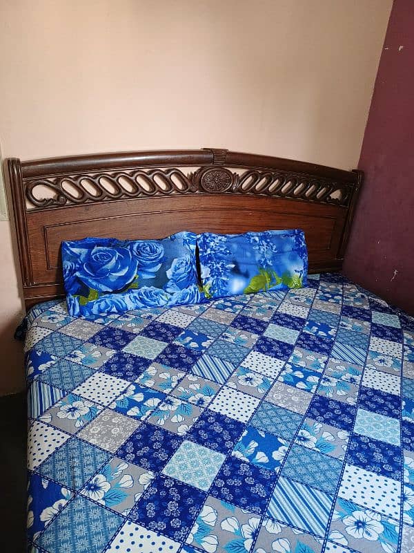 Double Bed For Sale with Mattress and side table 3