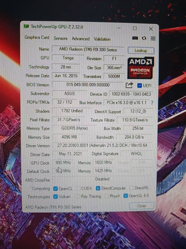 AMD RADEON R9 380    4  GB 5