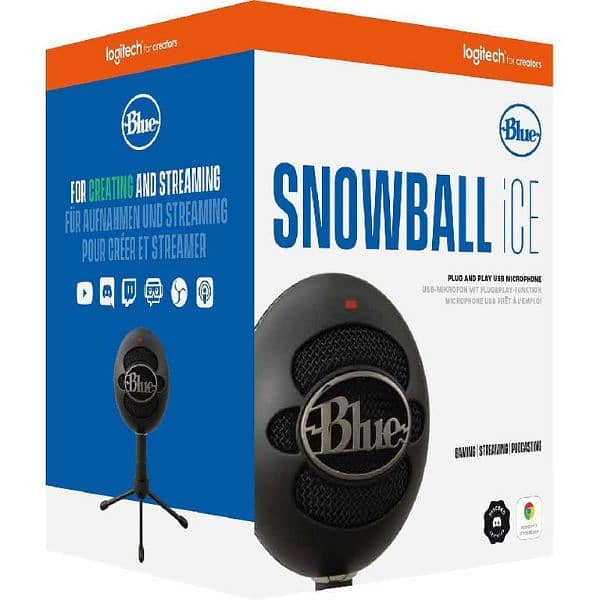 logitech Snowball iCE Condenser Microphone for PC Laptop Gaming mobile 0