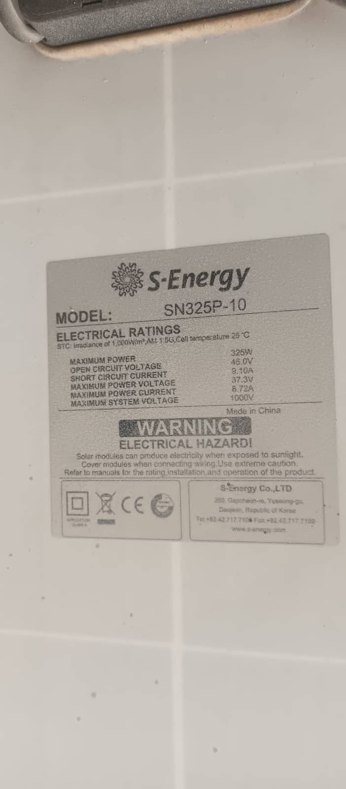 Solar Panels 325 W (S-Energy) 2