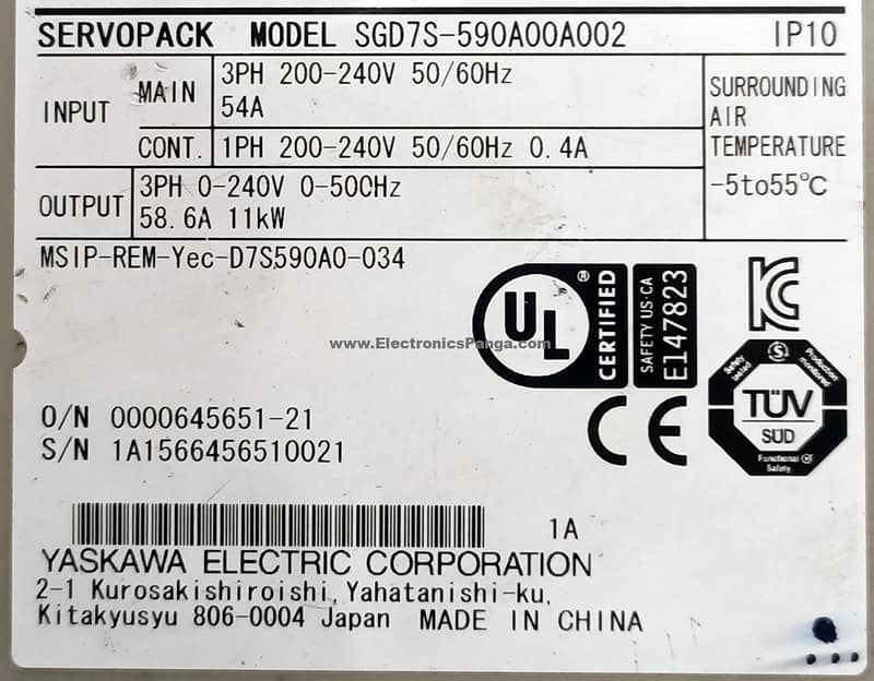 YASKAWA SGM7G-1AAFC61 + SGD7S-590A00A002 Servo Set (ElectronicsPanga) 9