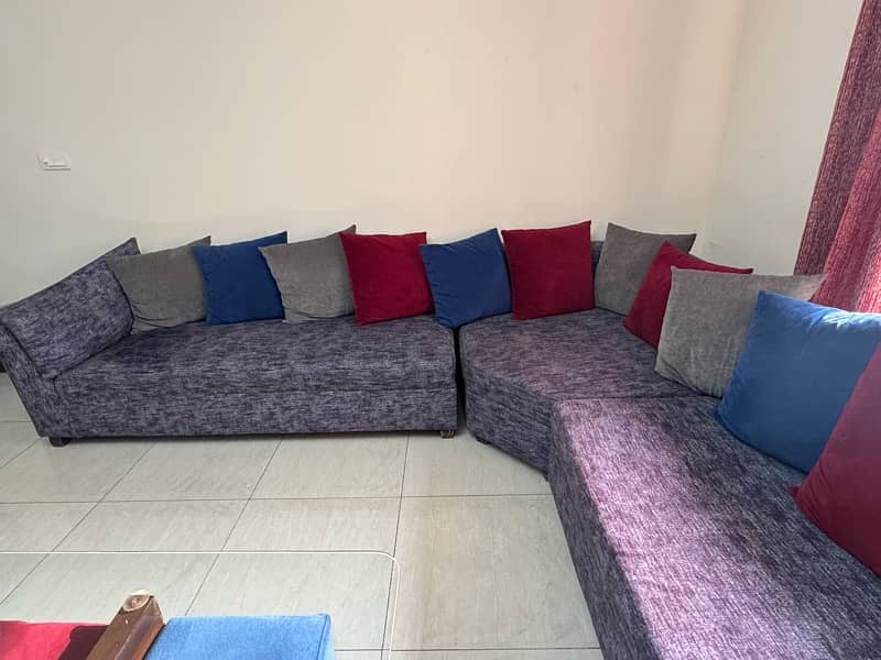 L Shape 7 Seater Sofa With Centre Table 3