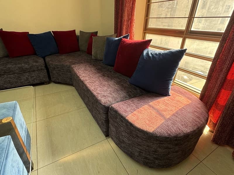 L Shape 7 Seater Sofa With Centre Table 6