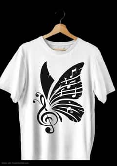 T Shirt stylish new Design print Butterfly tee shirt round necgirls