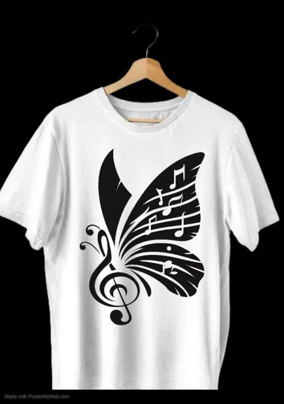 T Shirt stylish new Design print Butterfly tee shirt round necgirls 0