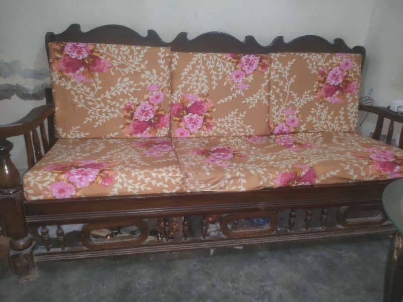 Sofa Set PURE WOOD 5 SEATER SEE Add Very Good Condition 1