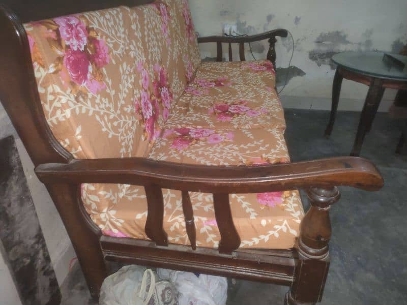 Sofa Set PURE WOOD 5 SEATER SEE Add Very Good Condition 2