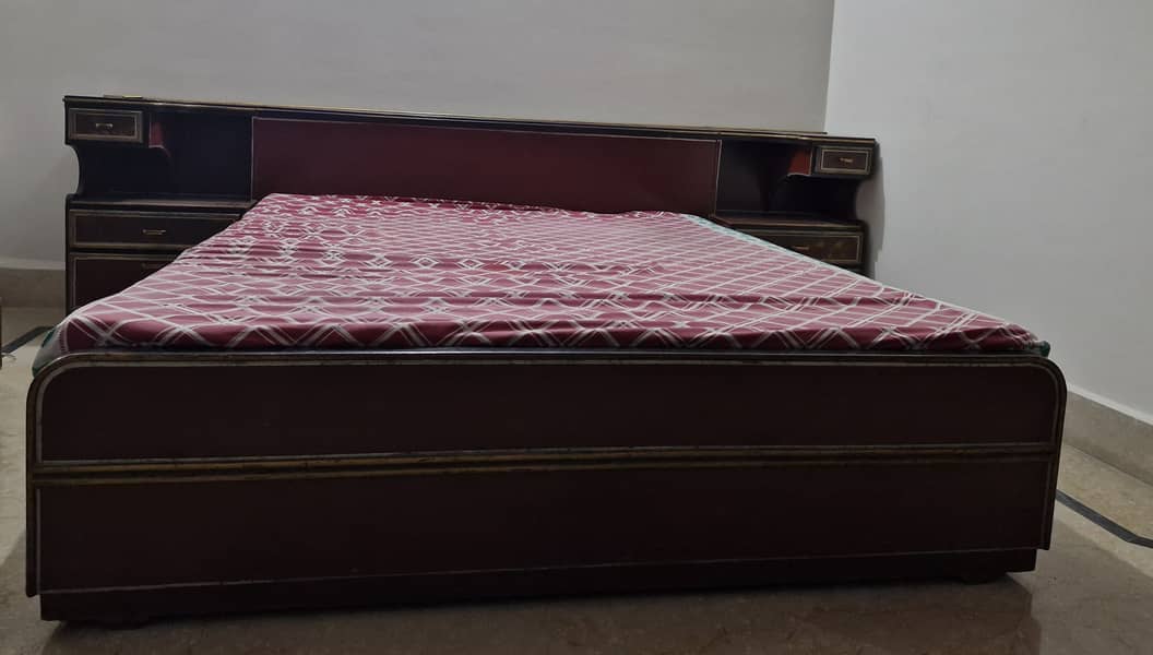 Double bed set with foam, dressing table, side tables and a seat 0