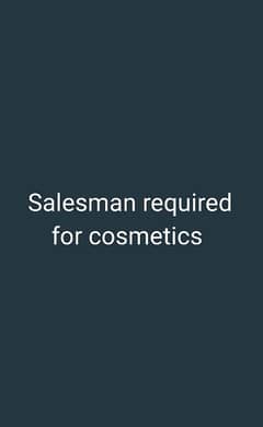 salesman required for cosmetics in pharmacy setup