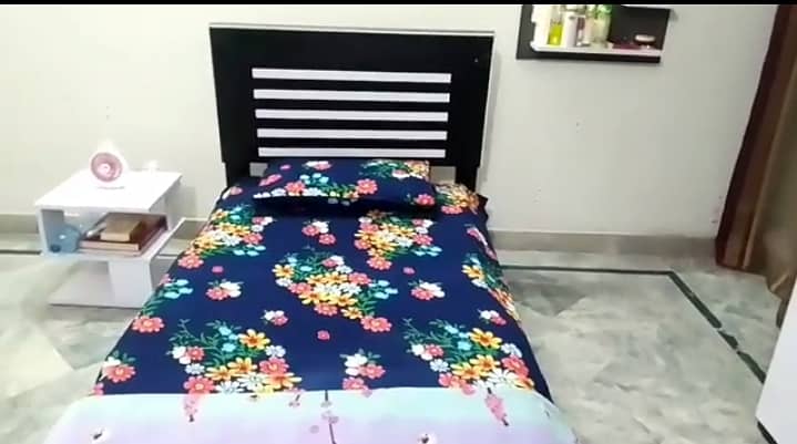 Single Bed with Foldable Durafoam Mattress & Side Table for Sale 0