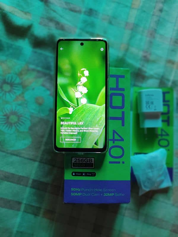 infinix hot 40i 8/256 complete box 1.5 month warranty abi hy 0