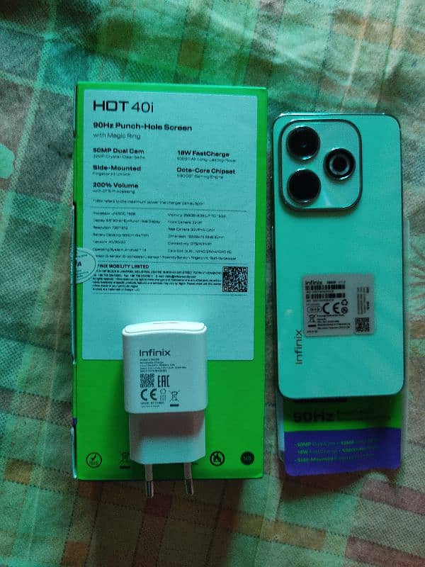 infinix hot 40i 8/256 complete box 1.5 month warranty abi hy 3