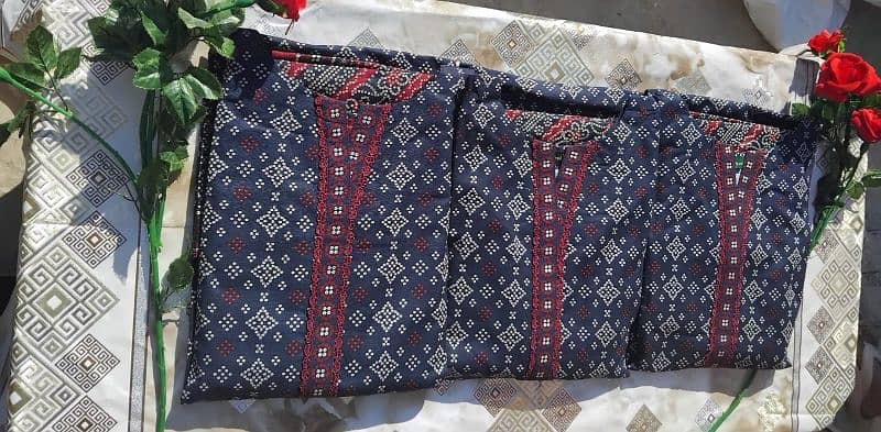 Bin Saeed Stitch Khaddar 3Piece For Sale 6