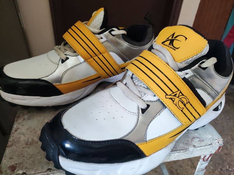 AC Cricket Shoes D1 Black Yellow 2