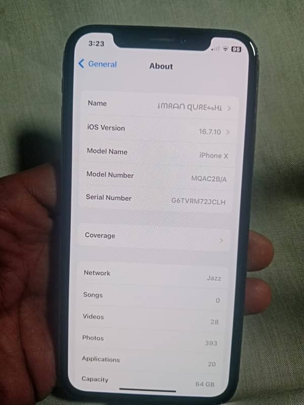 iphone x 64GB PTA approved 2