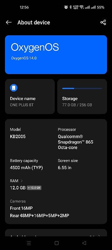 ONE PLUS 8T ( 12GB / 256 GB ) 6