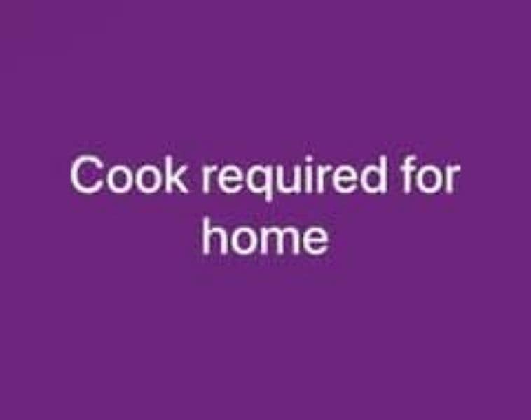 Cook Servant Required for Home 2