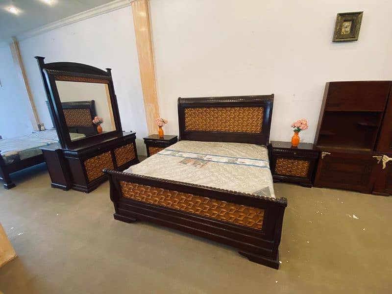 king size full set new bed full wood 1