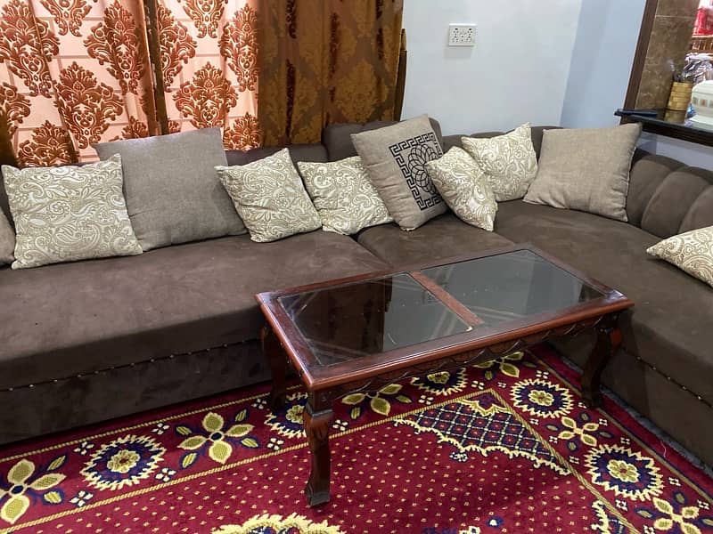 L-Shape 7 seater Sofa with Table 1