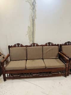 sofa set in pure wood