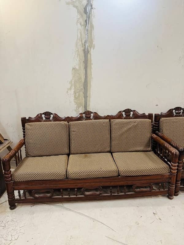 sofa set in pure wood 0