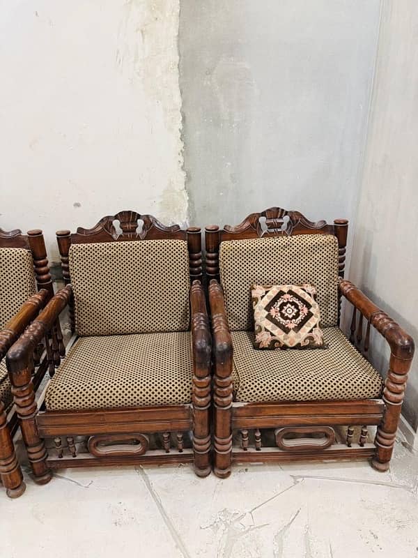 sofa set in pure wood 2