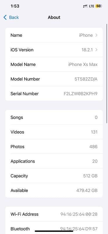 Iphone xs max 512gb dual pta 11